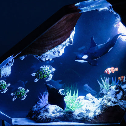Killer Whale & Turtle Resin Night Light