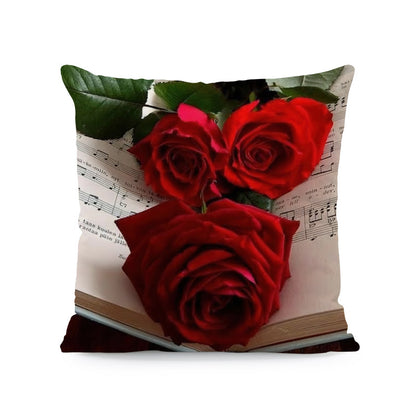 Flower Print Soft Square Pillow Cover