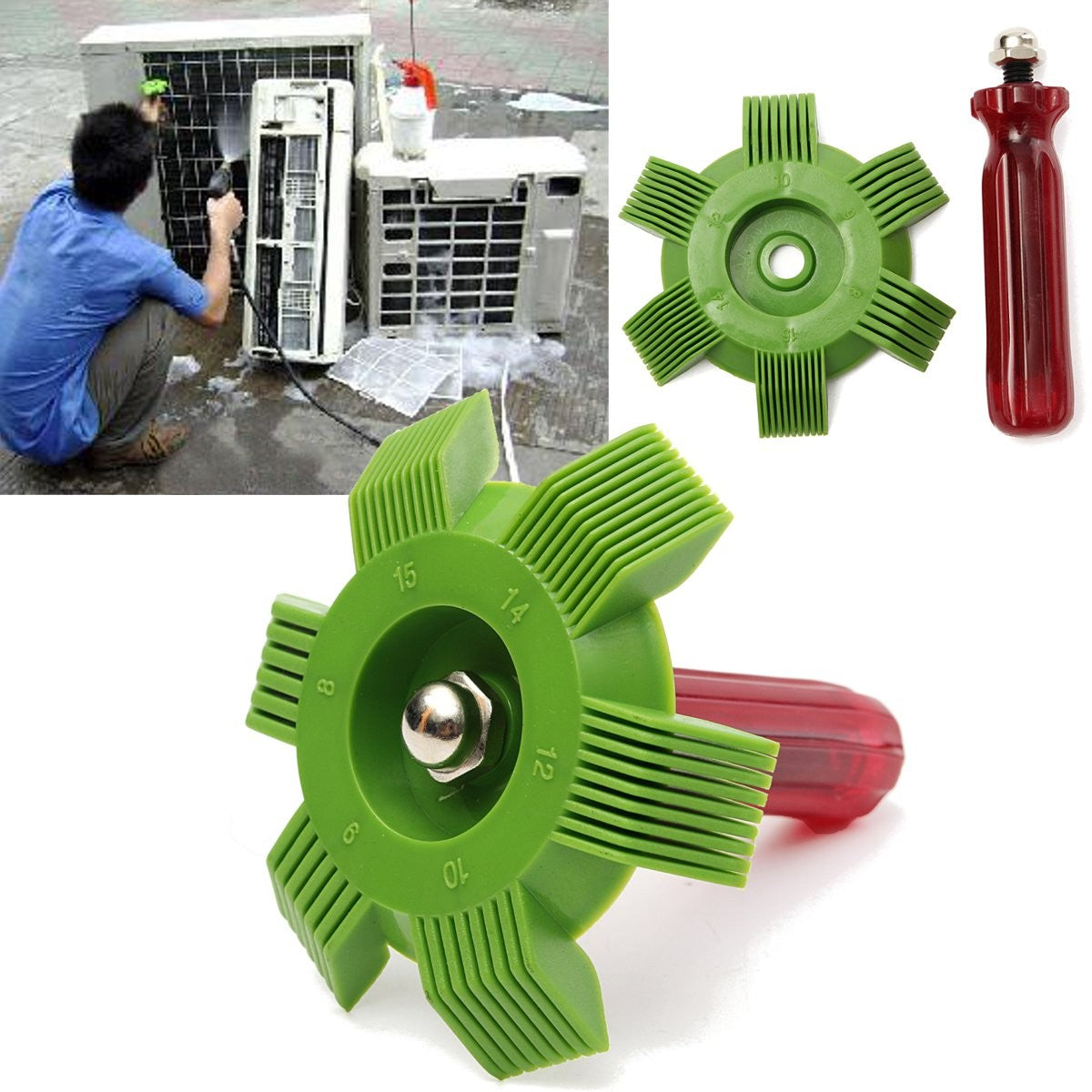 Condenser, AC Radiator, Cleaning Brush, Stainless Steel Fin Comb