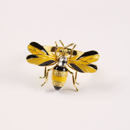 Insect-Themed Rhinestone Napkin Rings for Dining