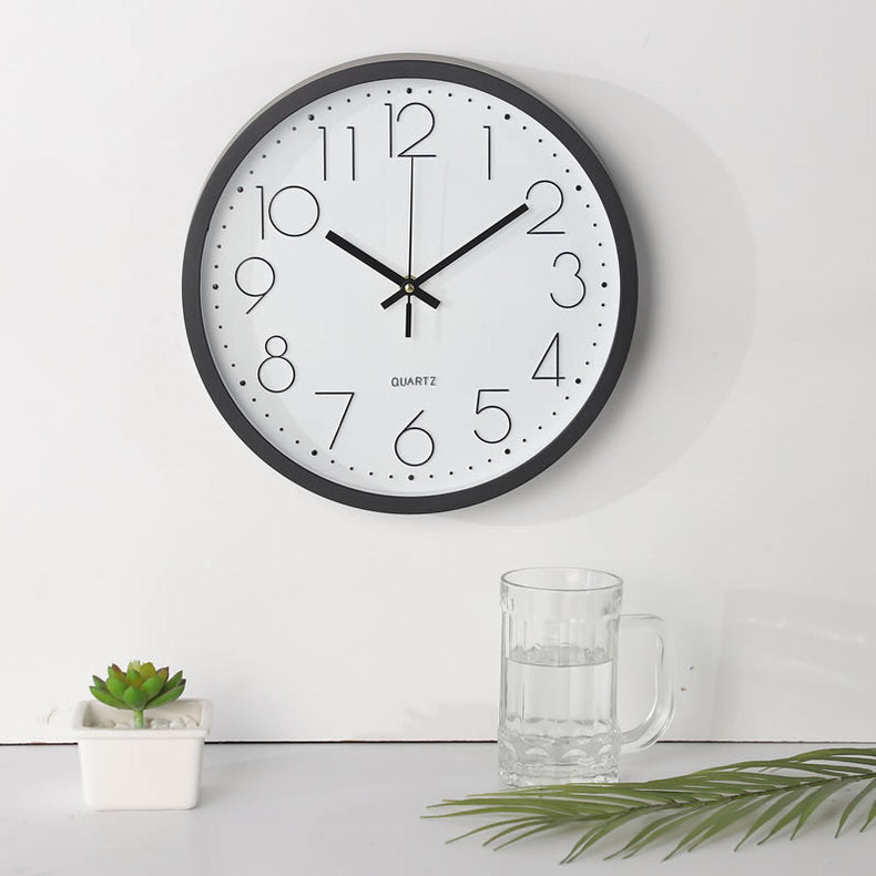 Silent Electronic Wall Clock with Arabic Numerals 12"