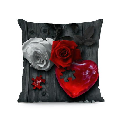 Flower Print Soft Square Pillow Cover