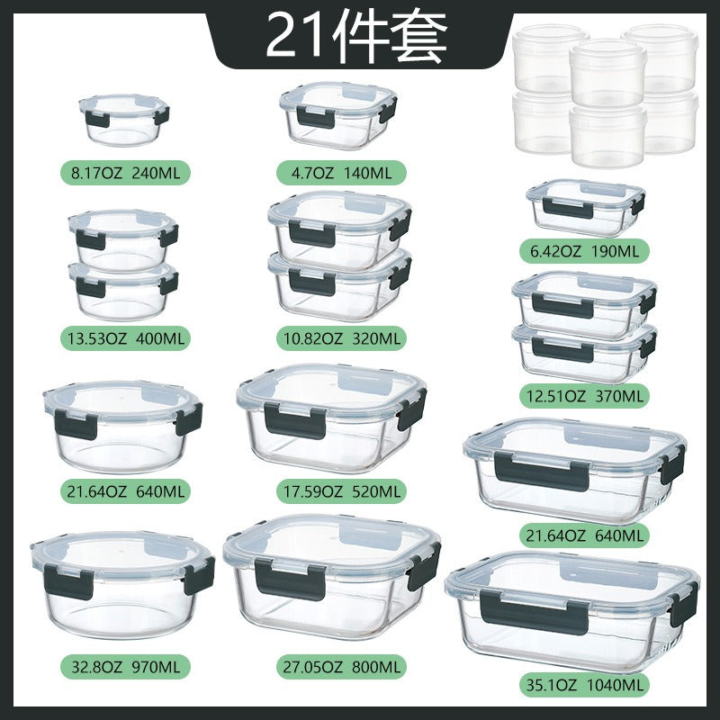 Microwaveable Heating Buckle Glass Lunch Box