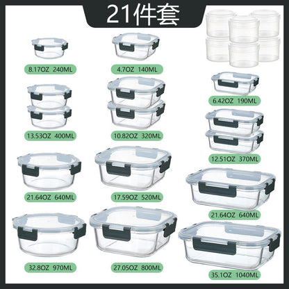 Microwaveable Heating Buckle Glass Lunch Box