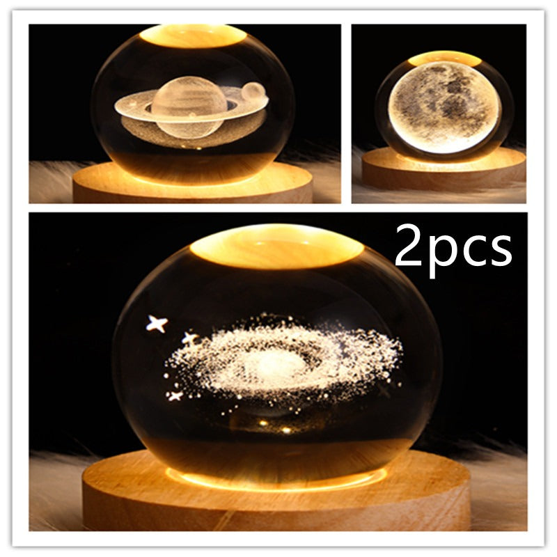 LED Galaxy Crystal Ball Night Light
