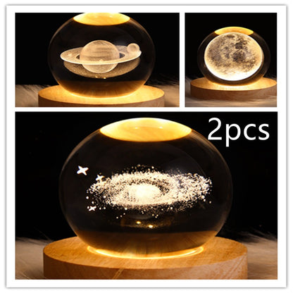 LED Galaxy Crystal Ball Night Light