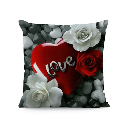 Flower Print Soft Square Pillow Cover