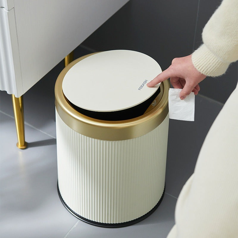 Home Indoor & Outdoor Press Trash Can with Lid