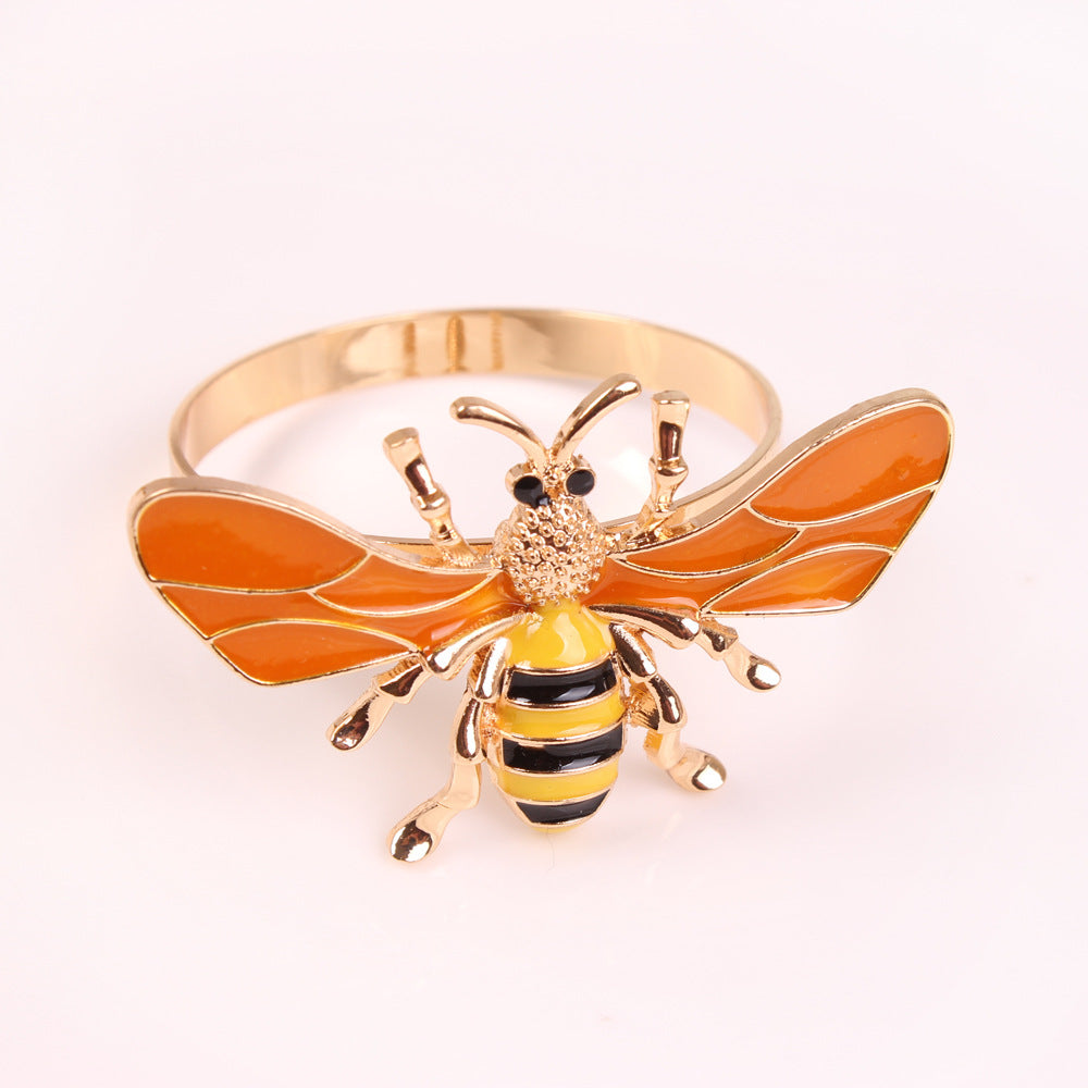 Insect-Themed Rhinestone Napkin Rings for Dining
