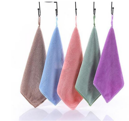 Thick Coral Fleece Handkerchief for Kids 30x30cm