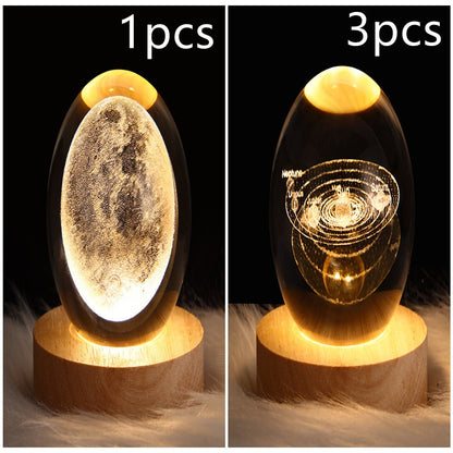 LED Galaxy Crystal Ball Night Light