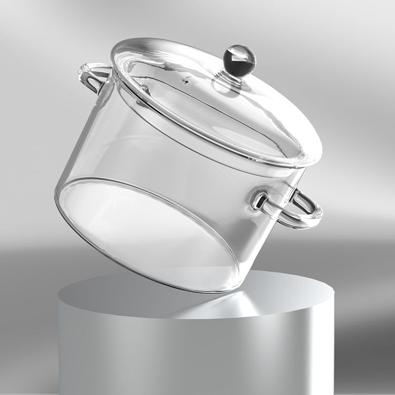 Glass Double-Handled Soup Pot with Electric Stove