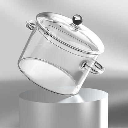 Glass Double-Handled Soup Pot with Electric Stove