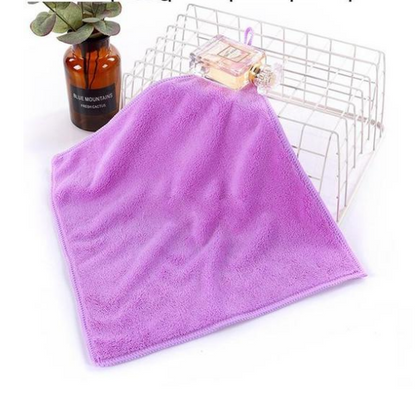 Thick Coral Fleece Handkerchief for Kids 30x30cm