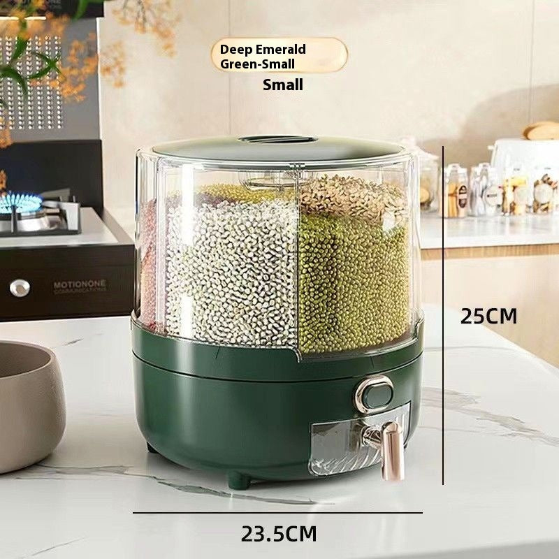 Rotating Cereals Storage Box Rice Bucket