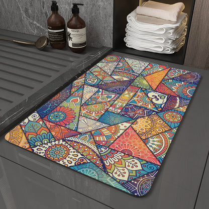 Retro Non-Slip Bath Mat with Quick-Dry Technology