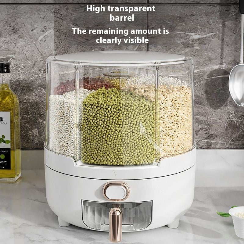 Rotating Cereals Storage Box Rice Bucket