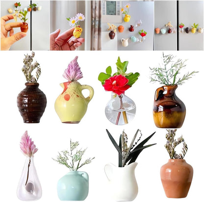 Mini Vase Refrigerator Magnets Set
