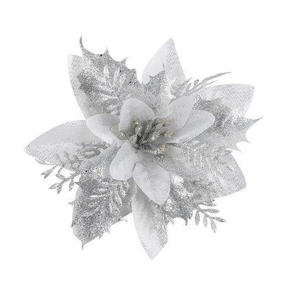 15CM Christmas Gold Glitter Hollow 3D Flower DIY Decor