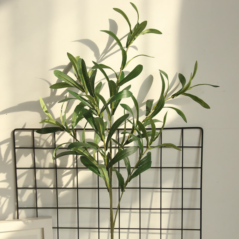 Single Olive Leaf Artificial Plant Branch Decor
