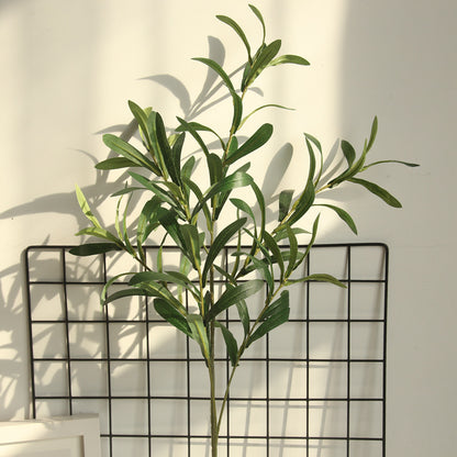 Single Olive Leaf Artificial Plant Branch Decor