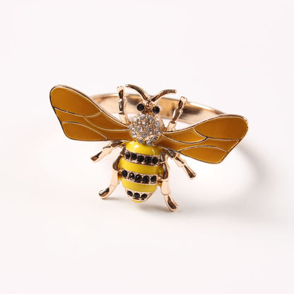 Insect-Themed Rhinestone Napkin Rings for Dining