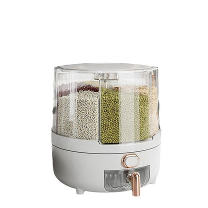 Rotating Cereals Storage Box Rice Bucket