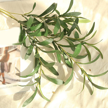 Single Olive Leaf Artificial Plant Branch Decor
