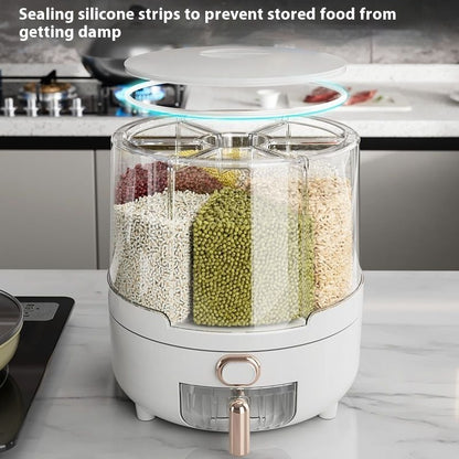 Rotating Cereals Storage Box Rice Bucket