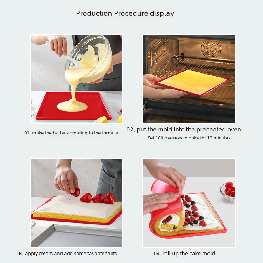 Silicone Mat for Swiss Roll and Cake Roll Baking Tools