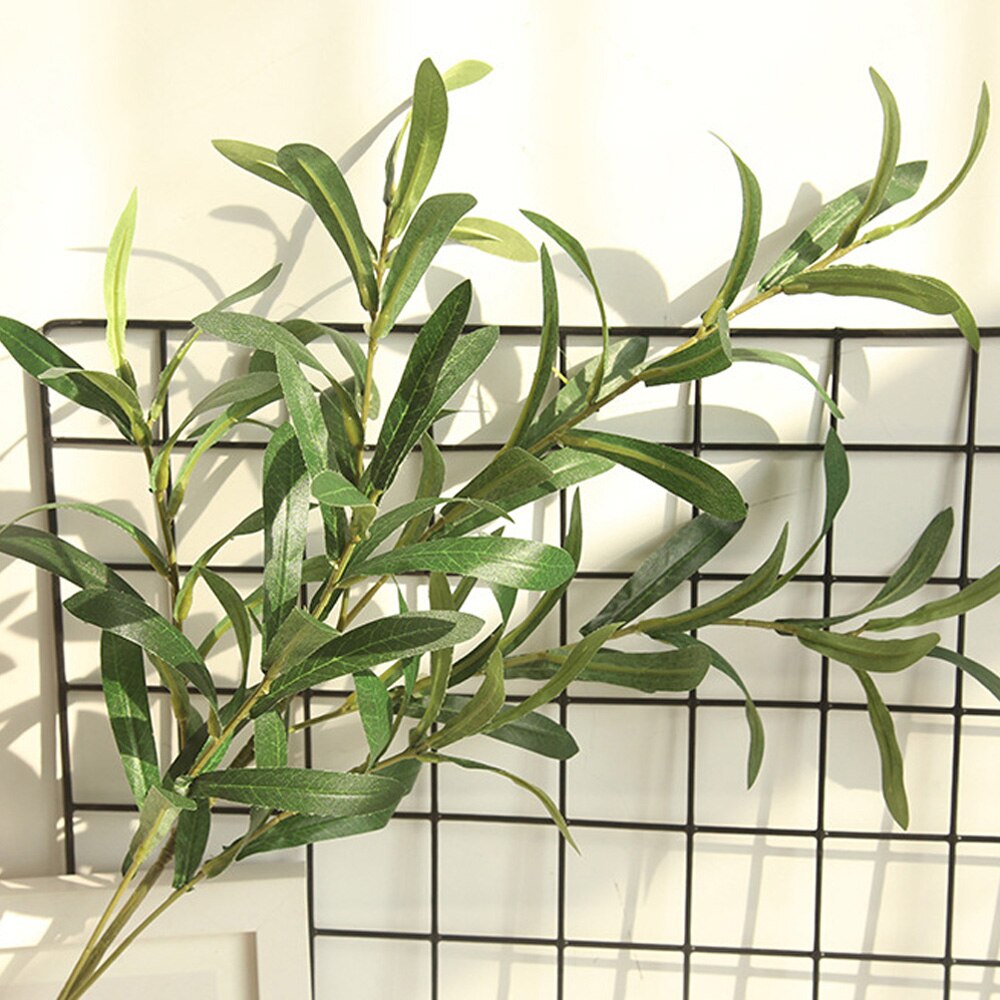 Single Olive Leaf Artificial Plant Branch Decor