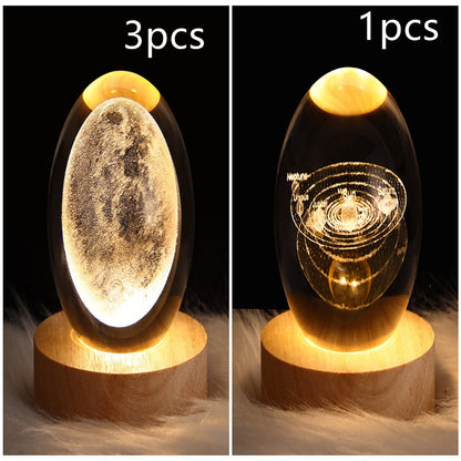 LED Galaxy Crystal Ball Night Light