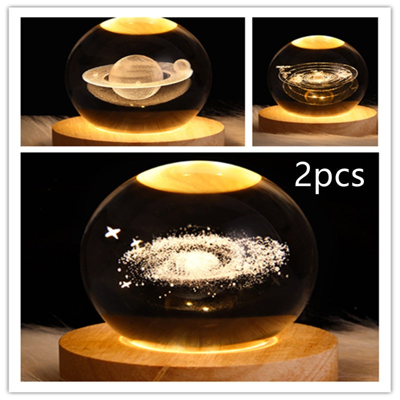 LED Galaxy Crystal Ball Night Light