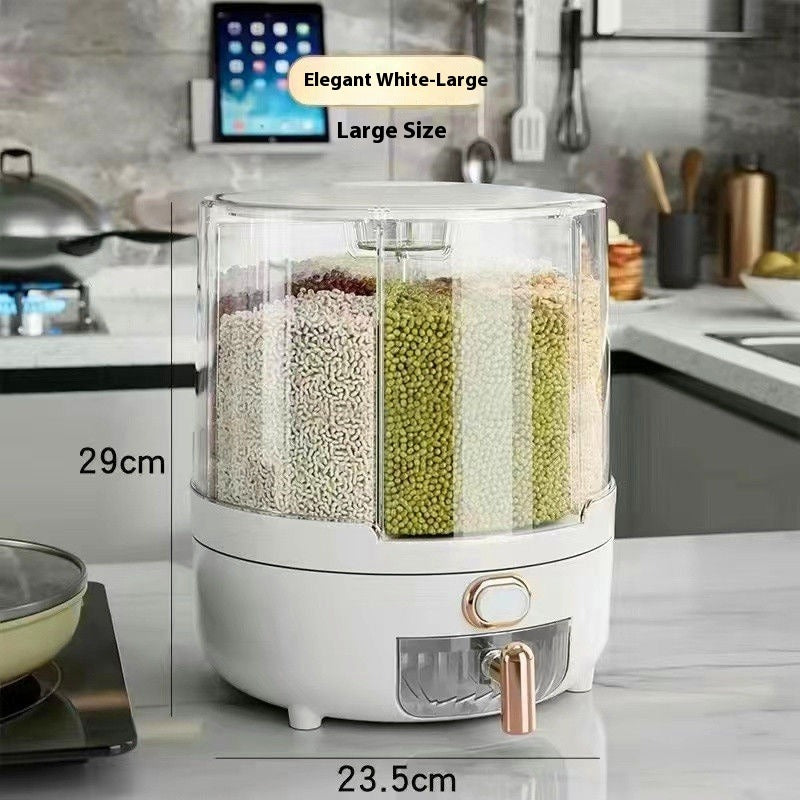 Rotating Cereals Storage Box Rice Bucket
