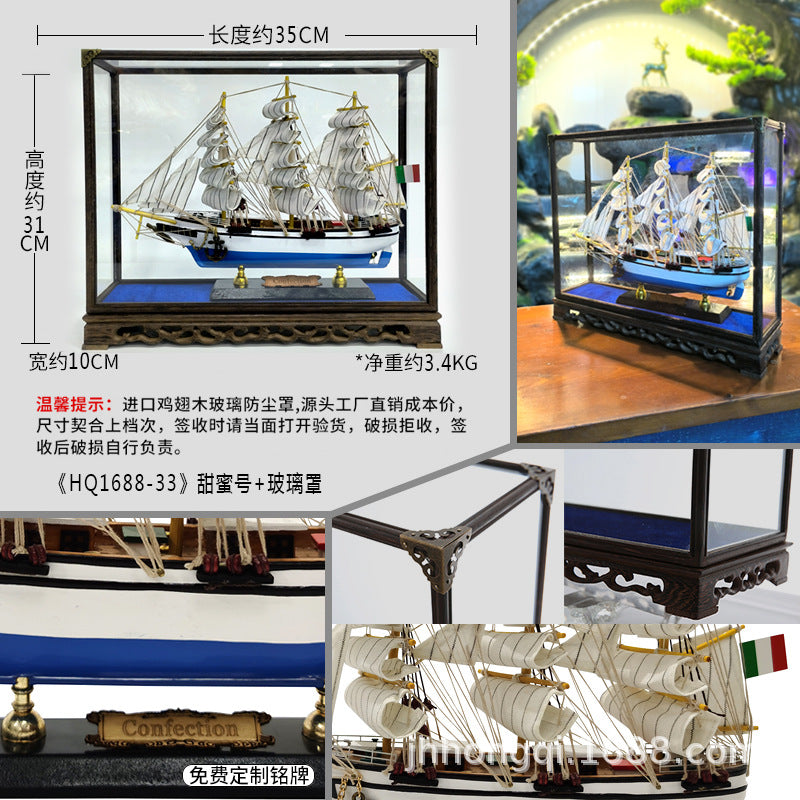Sailing Ship Model - Real Wood Craft for Home Decor