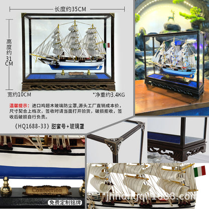 Sailing Ship Model - Real Wood Craft for Home Decor