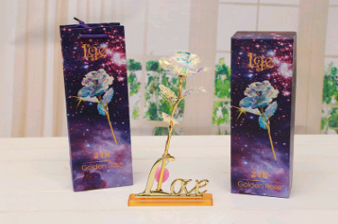 24K Illuminated Gold Foil Rose - Creative Gift