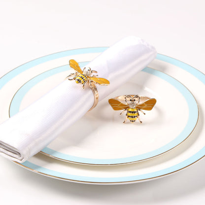 Insect-Themed Rhinestone Napkin Rings for Dining