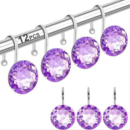 Acrylic Decorative Shower Curtain Hooks with Metal S-Hook