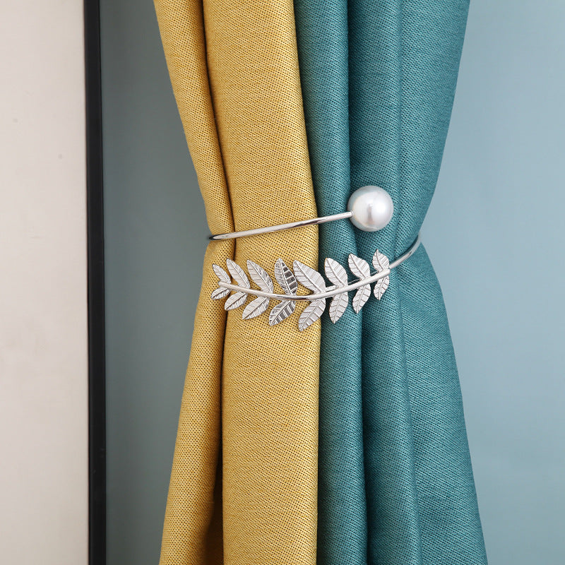 New Luxury Curtain Tiebacks with Metal Leaf Design