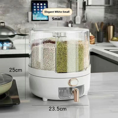 Rotating Cereals Storage Box Rice Bucket