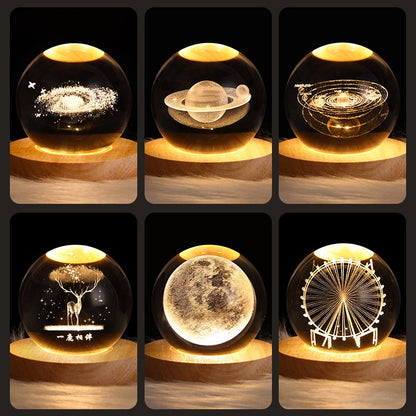 LED Galaxy Crystal Ball Night Light