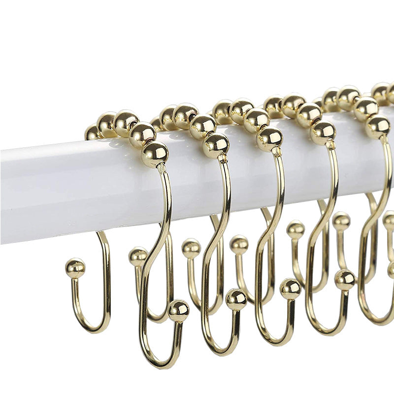 Stainless Steel Double Hook Curtain Clips for Bathroom
