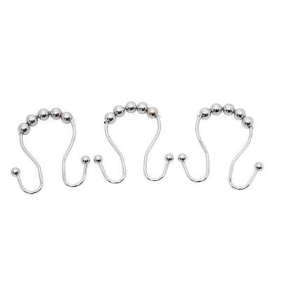 Stainless Steel Double Hook Curtain Clips for Bathroom