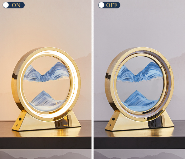 Moving Sea Sand Art Hourglass Night Light (One Piece)