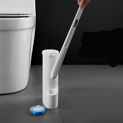 Disposable Toilet Brush with Sponge Heads & Holder