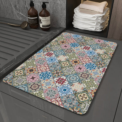 Retro Non-Slip Bath Mat with Quick-Dry Technology