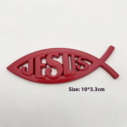 Car Metal Fish-shaped Sticker