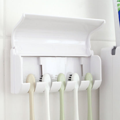 Wall-Mounted Toothpaste and Toothbrush Holder Rack
