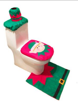Waterproof Shower Curtain and Snowman Toilet Set